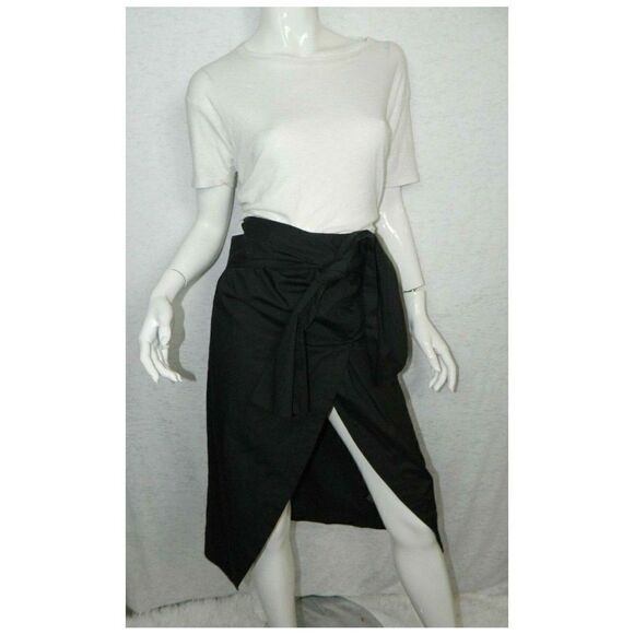 Cmeo Collective Skirt Size XXS Black Faux Wrap Midi - Picture 3 of 8